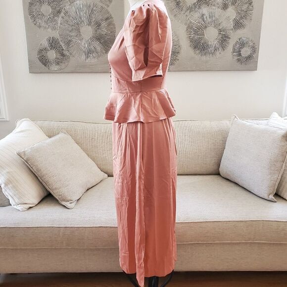 NEW! Danielle Bernstein Solid Puff-Sleeve Midi Dress size 4 - Picture 8 of 14